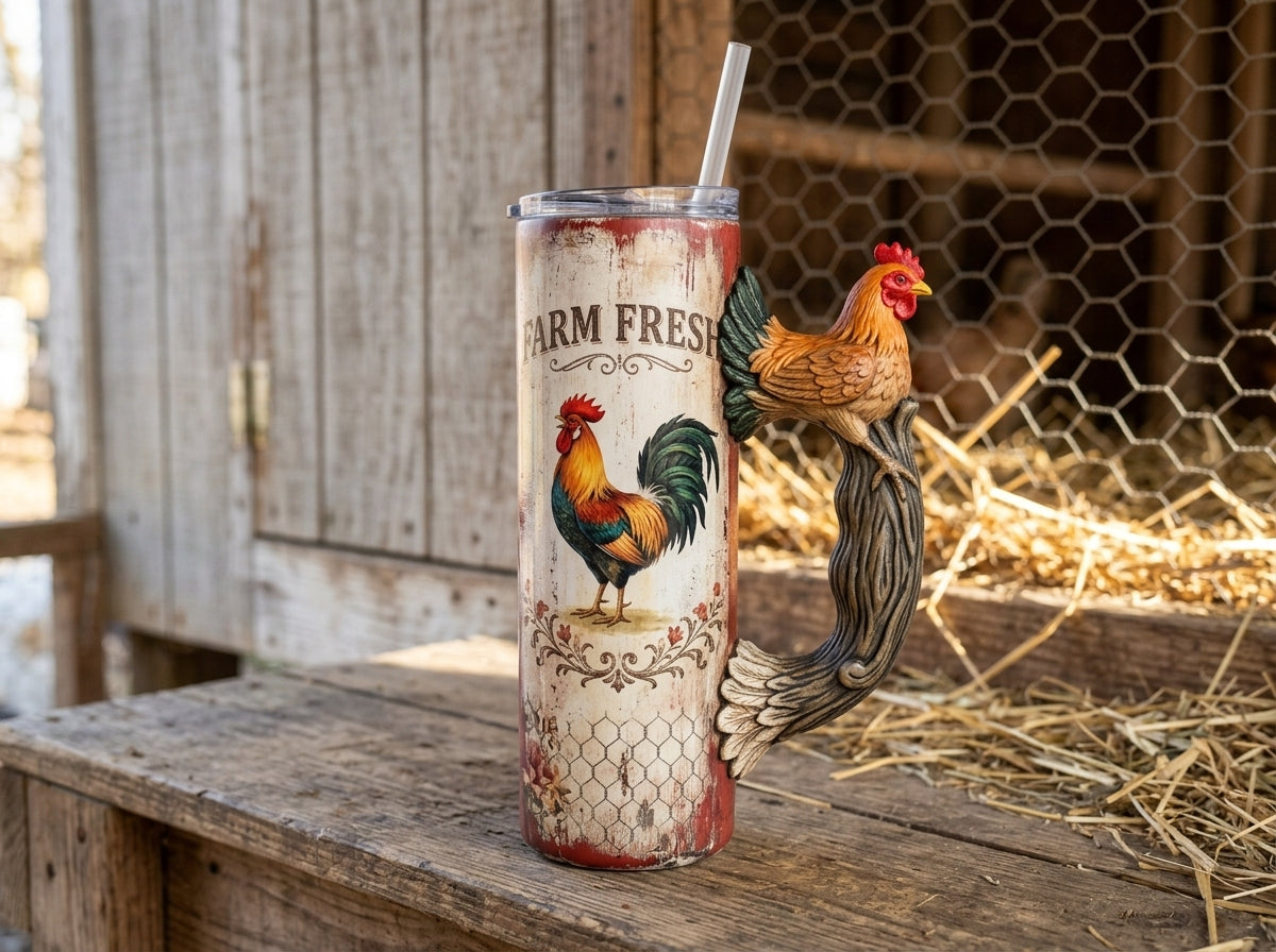 Rooster V2 Tumbler Handle 3D Printing STL – Digital Download