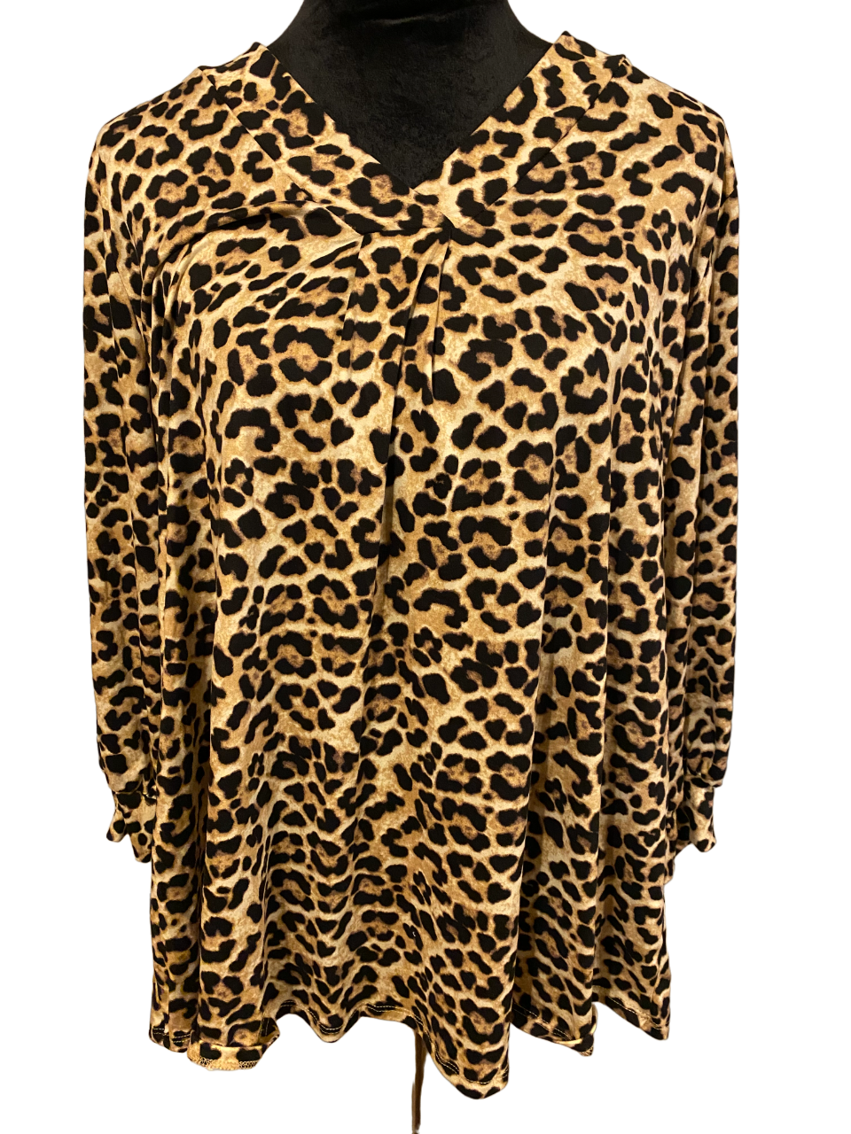 BROWN CHEETAH LONG SLEEVE TOP