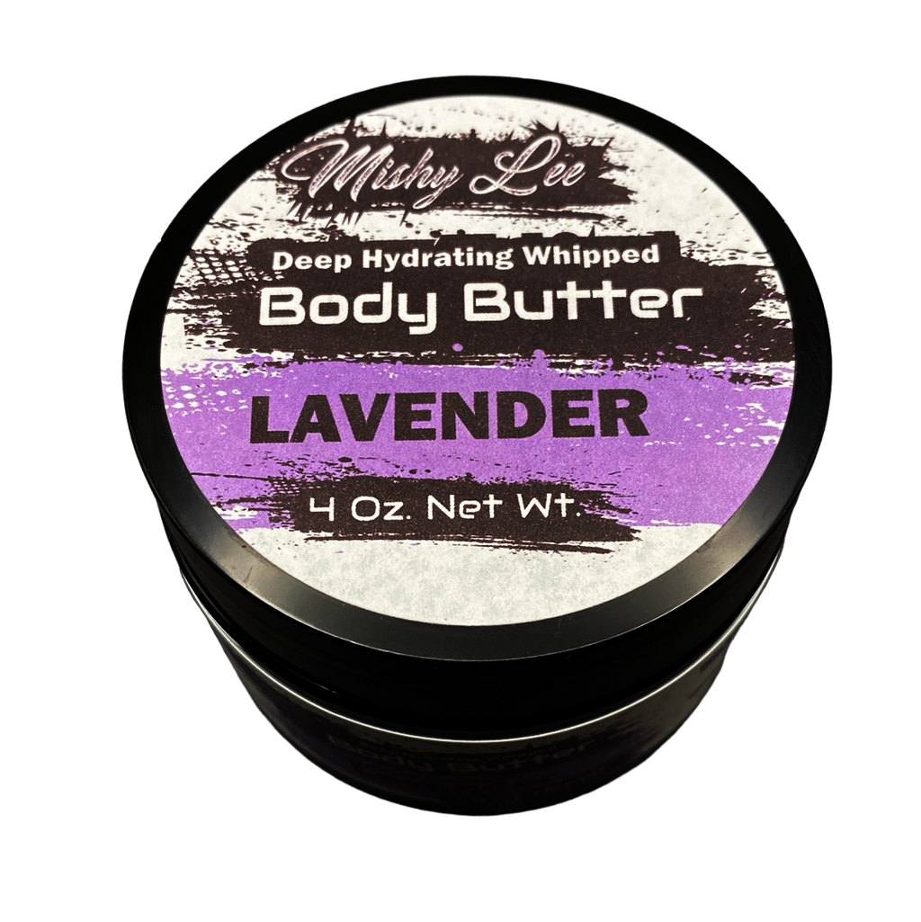Lavender 4 Oz - Mishy Lee Deep Hydrating Whipped Body Butter w/Essential Oils