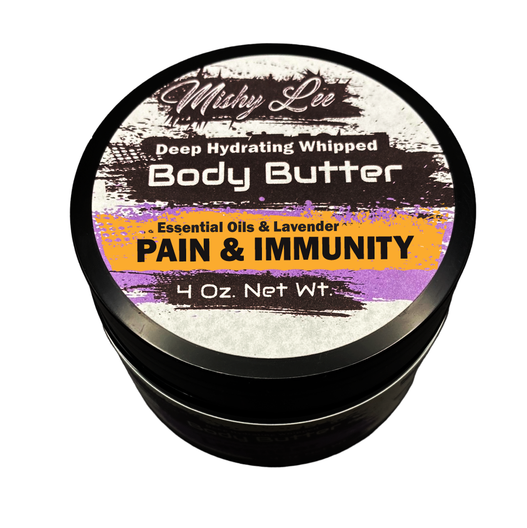 Pain & Immunity 4 Oz - Mishy Lee Deep Hydrating Whipped Body Butter w/Essential Oils