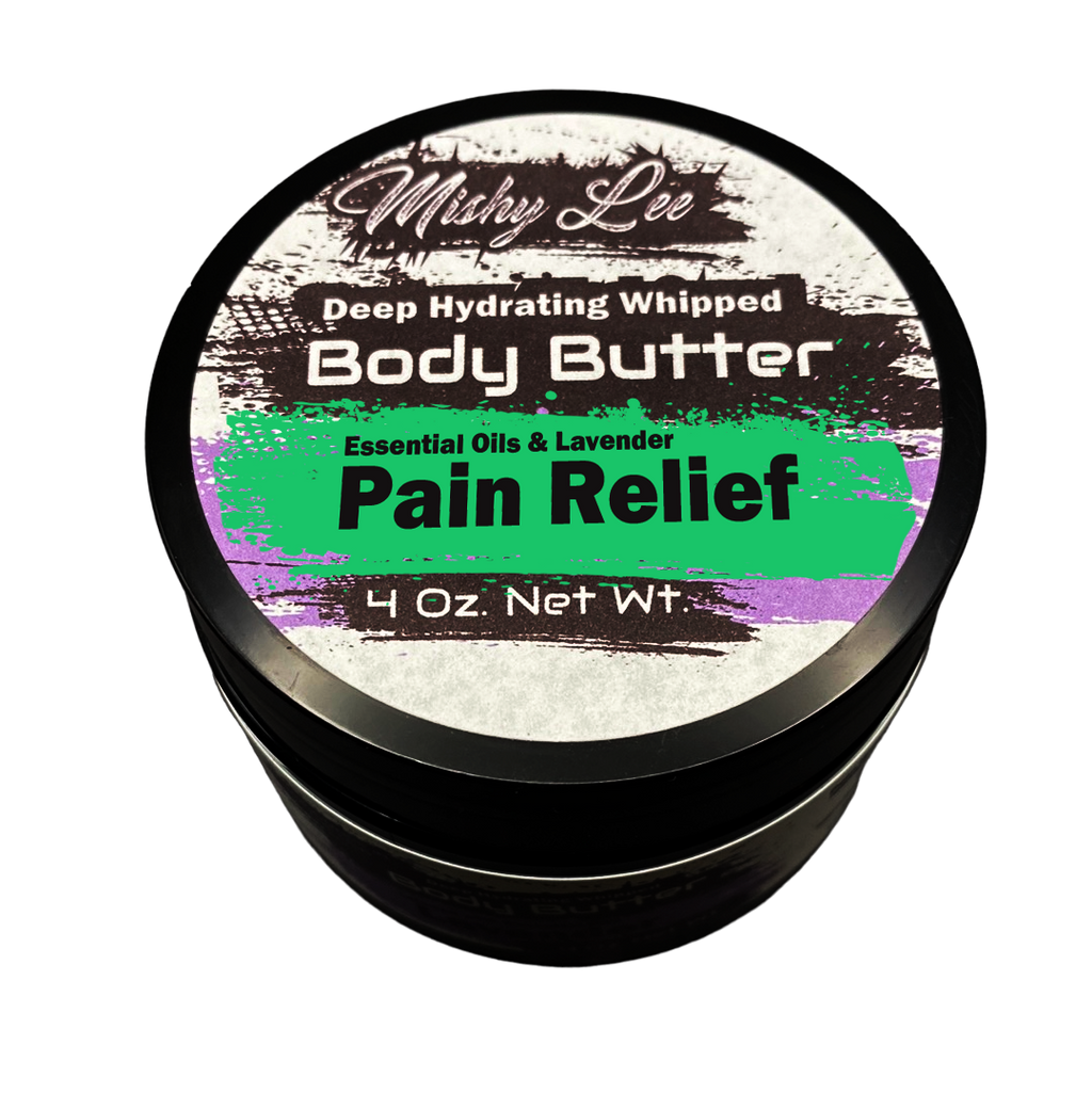 Pain Relief 4 Oz - Mishy Lee Deep Hydrating Whipped Body Butter w/Essential Oils