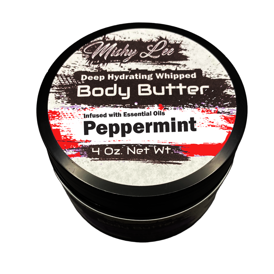 Peppermint 4 Oz - Mishy Lee Deep Hydrating Whipped Body Butter w/Essential Oils