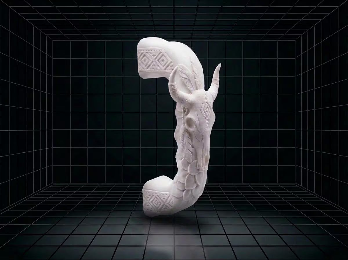 Aztec Bull Skull Tumbler Handle 3D Printing STL – Digital Download