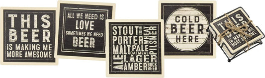 Coaster Set - Rustic Beer