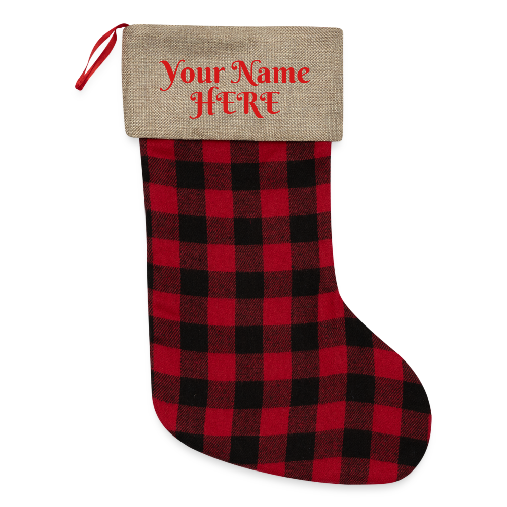Plaid Christmas Stocking - Customizable