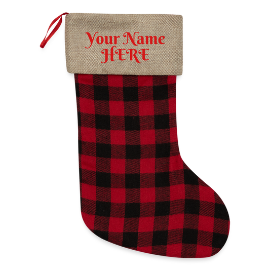 Plaid Christmas Stocking - Customizable