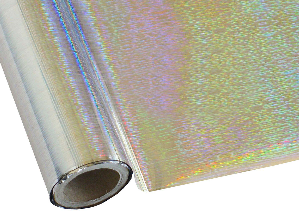 Metallic Holographic Textile Foil - Weave Silver