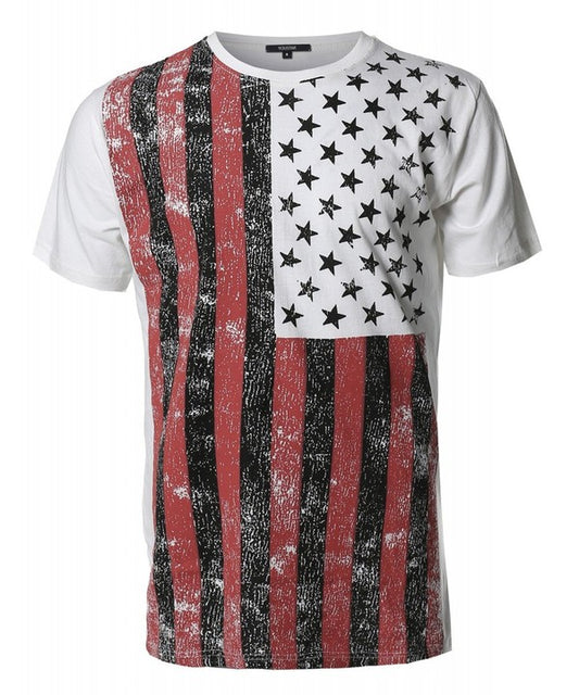 MEN'S USA FLAG PRINT  T-SHIRT SOFT TOUCH FINISH