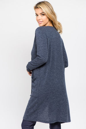 Long Sleeve Knit Wrap Cardigan with Pockets