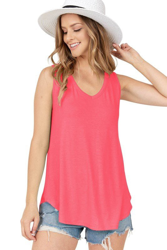 Basic Casual V neck Tank Top