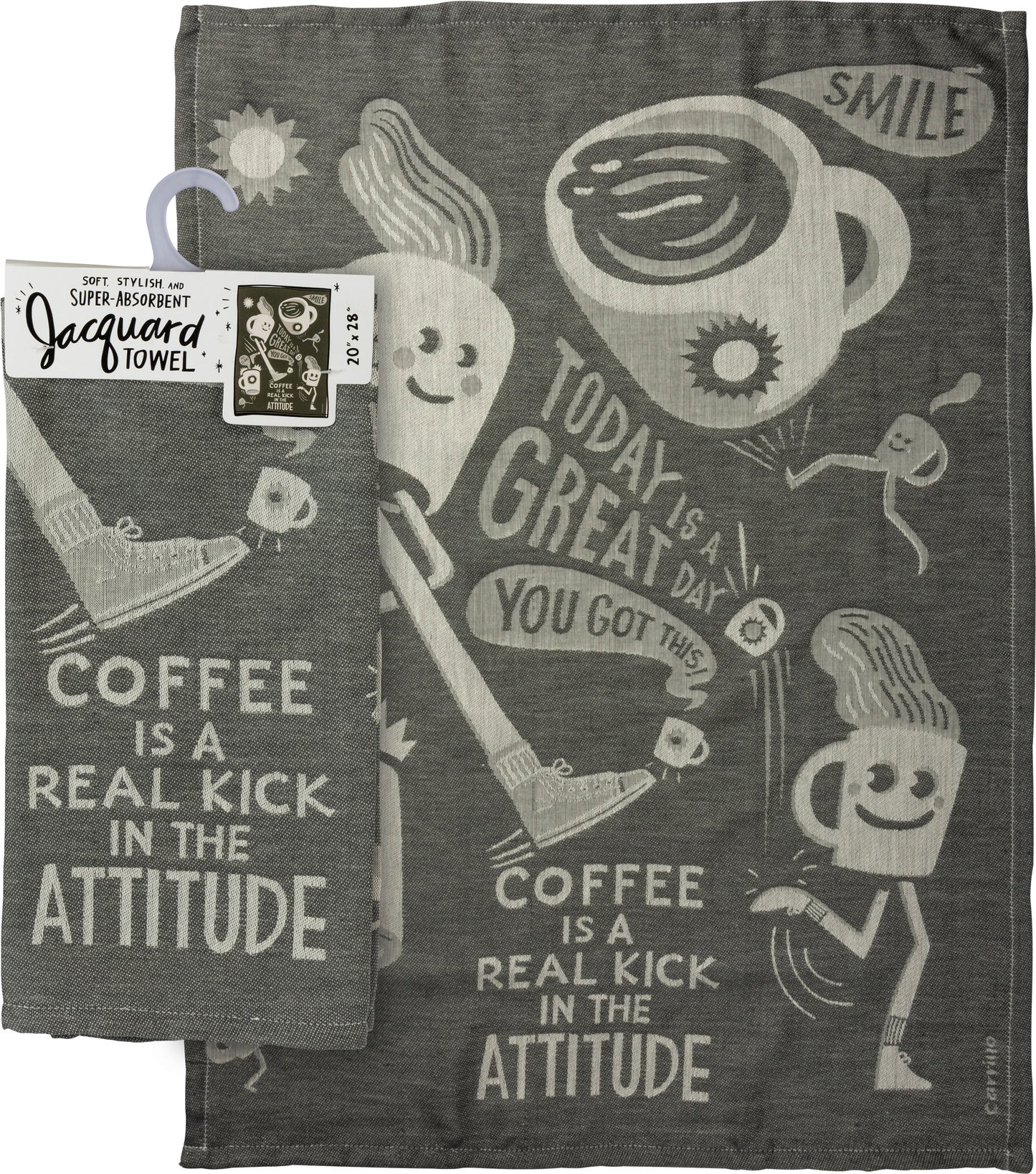 Dish Towel - Coffee Real Kick In The Attitude