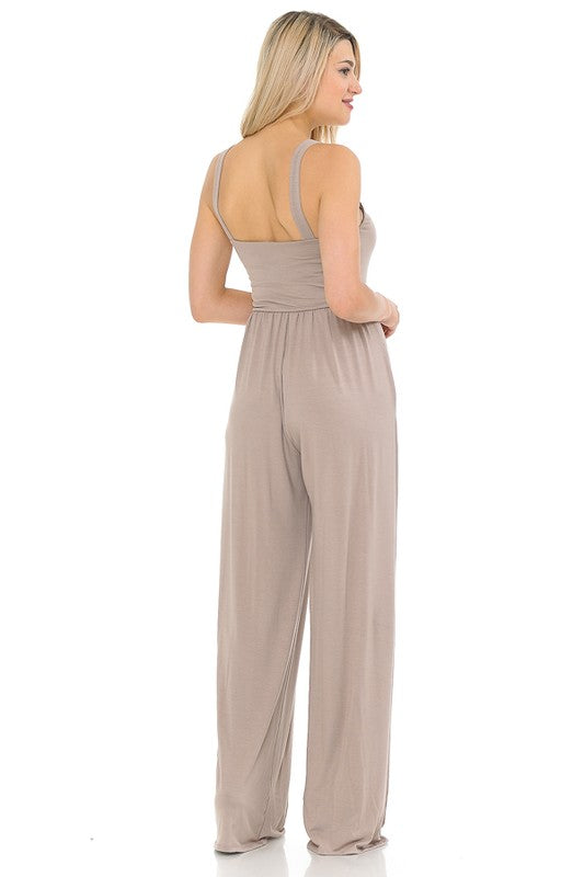 SOLID JUMPSUIT WITH POCKETS