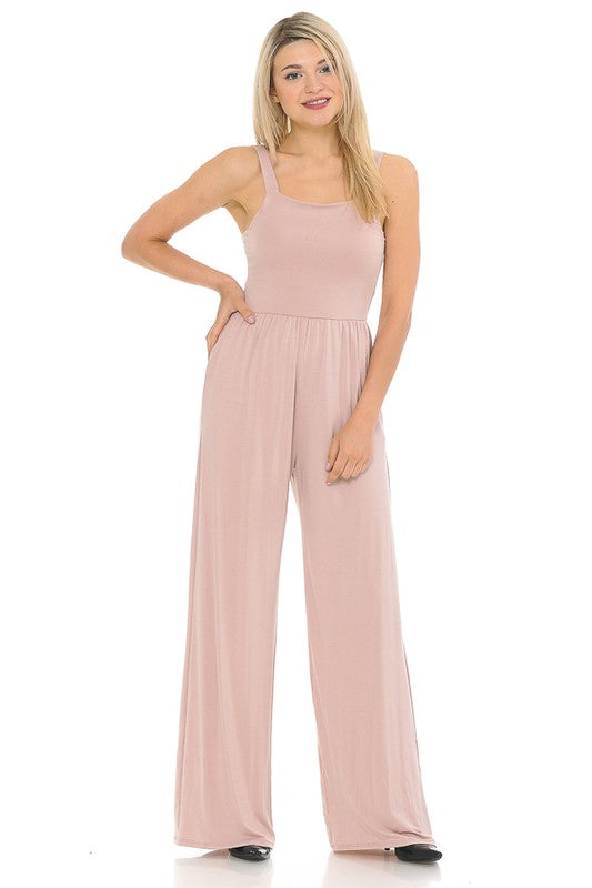 SOLID JUMPSUIT WITH POCKETS