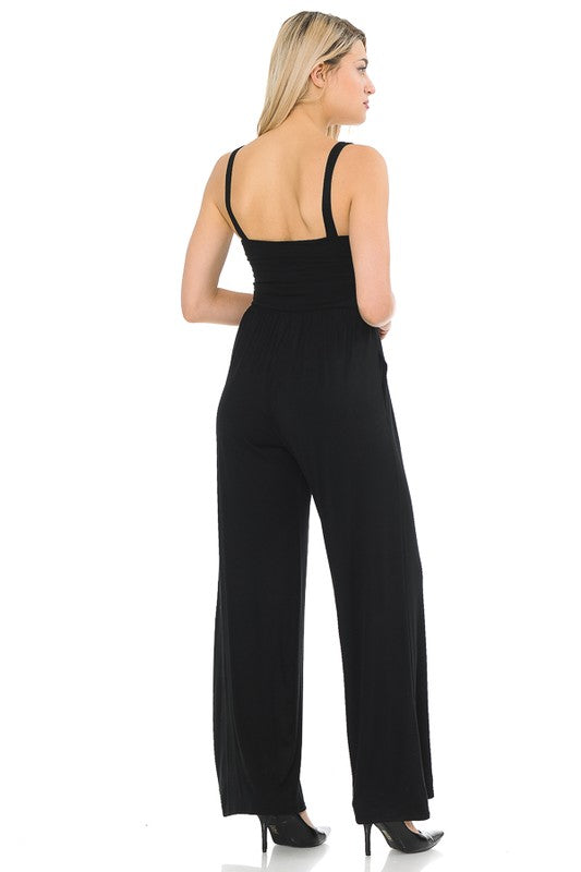 SOLID JUMPSUIT WITH POCKETS