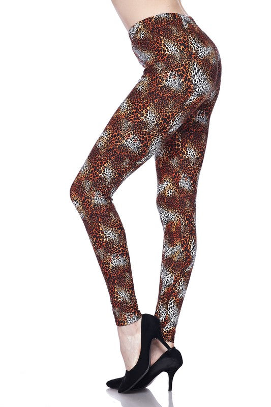 ONE SIZE Animal Print Brushed Leggings