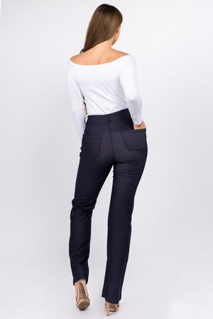 Mid Rise Cotton Blend Flare Jeggings
