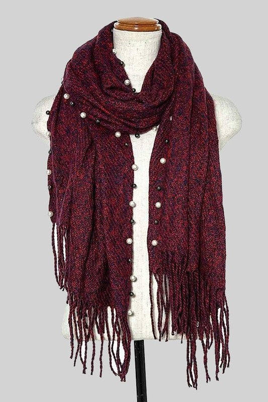 MIX TONE PEARL ACCENT OLBONG SCARF