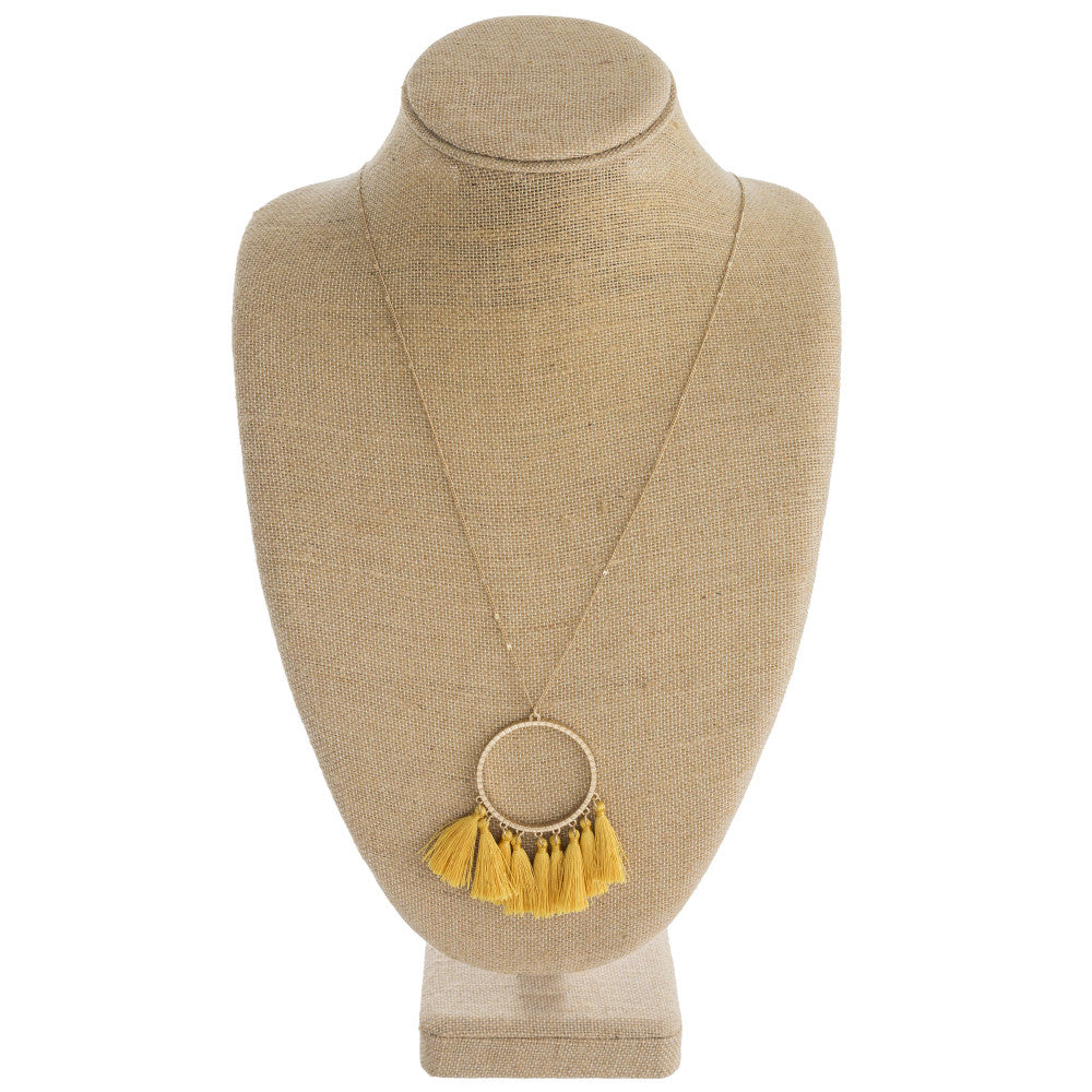 MUSTRAD CIRCLE TASSEL PENDANT NECKLACE