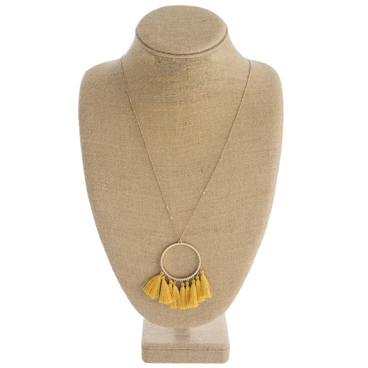 MUSTRAD CIRCLE TASSEL PENDANT NECKLACE