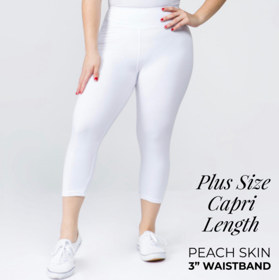 YOGA BAND SOLID COLOR PEACH SKIN Capri LEGGINGS