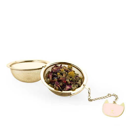 Charmed Pink Cat Charm and Tea Ball by Pinky Up®