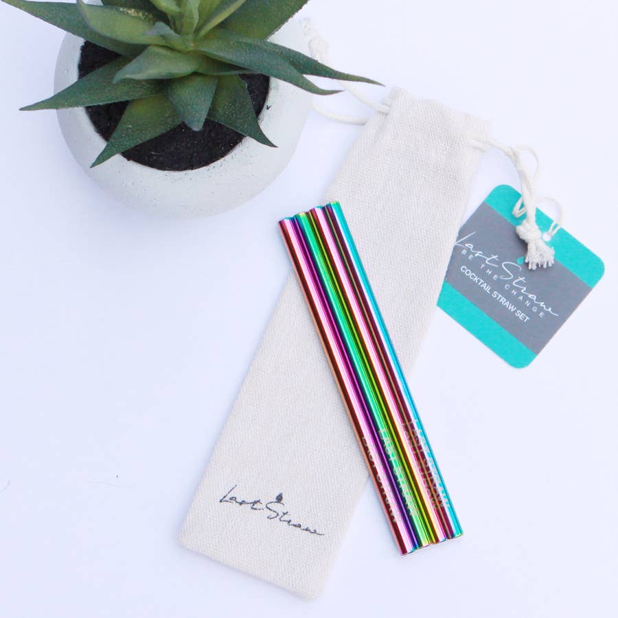 Cocktail Stainless Steel Metal Straw Set