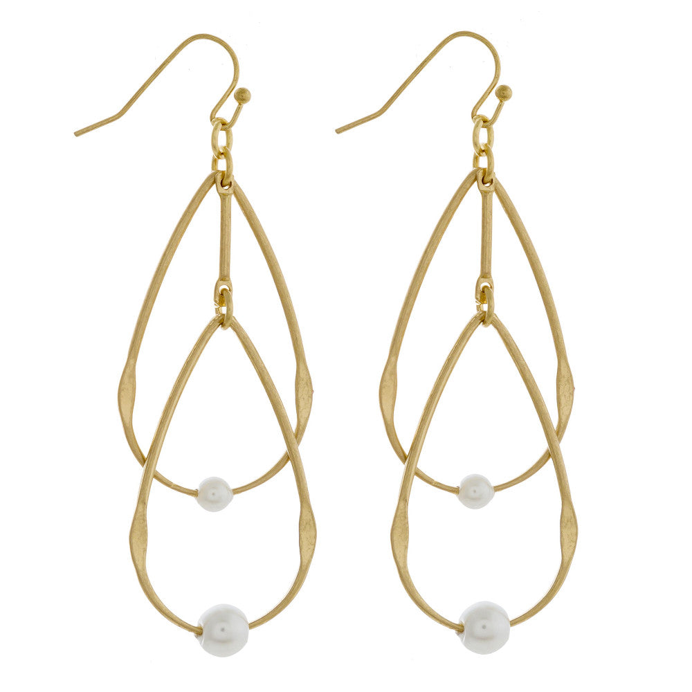 GOLD DOUBLE TEAR DROP EARRINGS