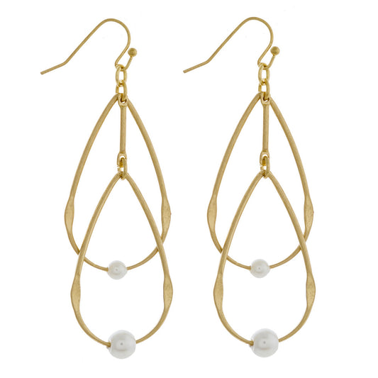 GOLD DOUBLE TEAR DROP EARRINGS