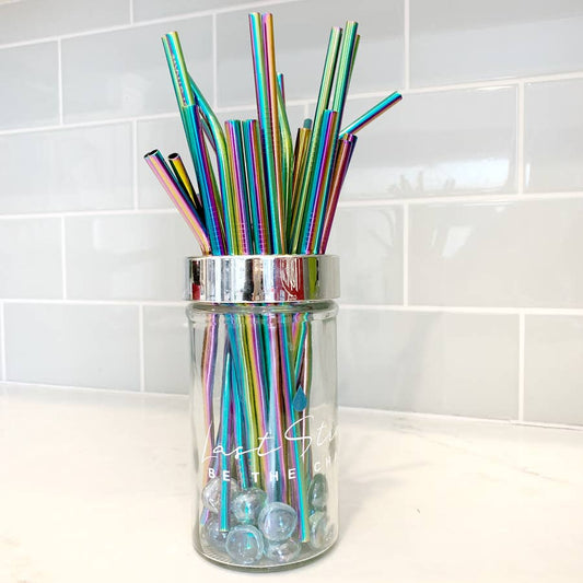 RANDOM SILVER Stainless Steel Metal Straw