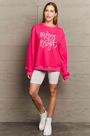 MERRY AND BRIGHT Graphic Sweatshirt