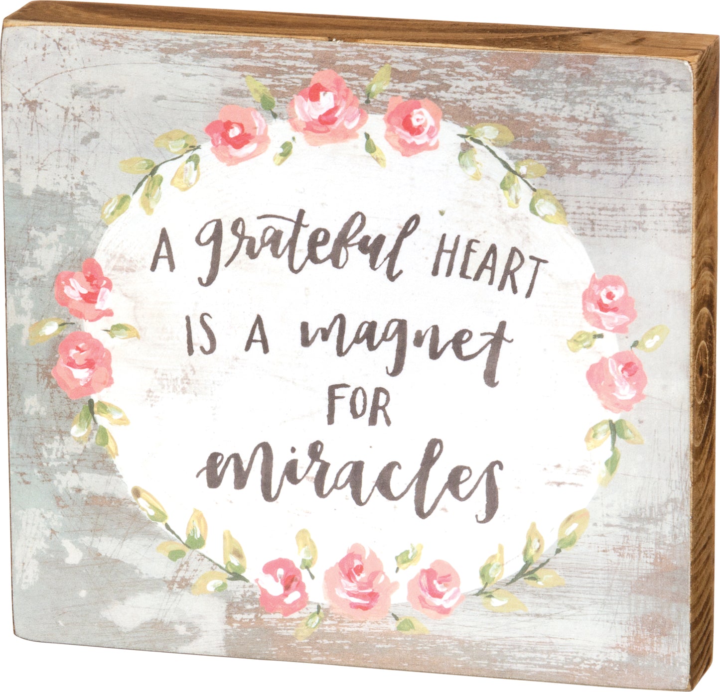 Block Sign - Grateful Heart Magnet For Miracles