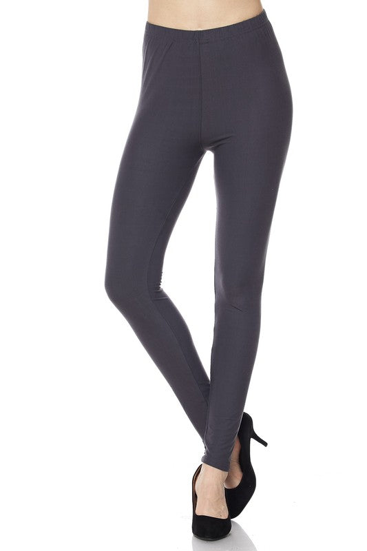 3X4X CHARCOAL SOLID Brushed Ankle PLUS SIZE Leggings