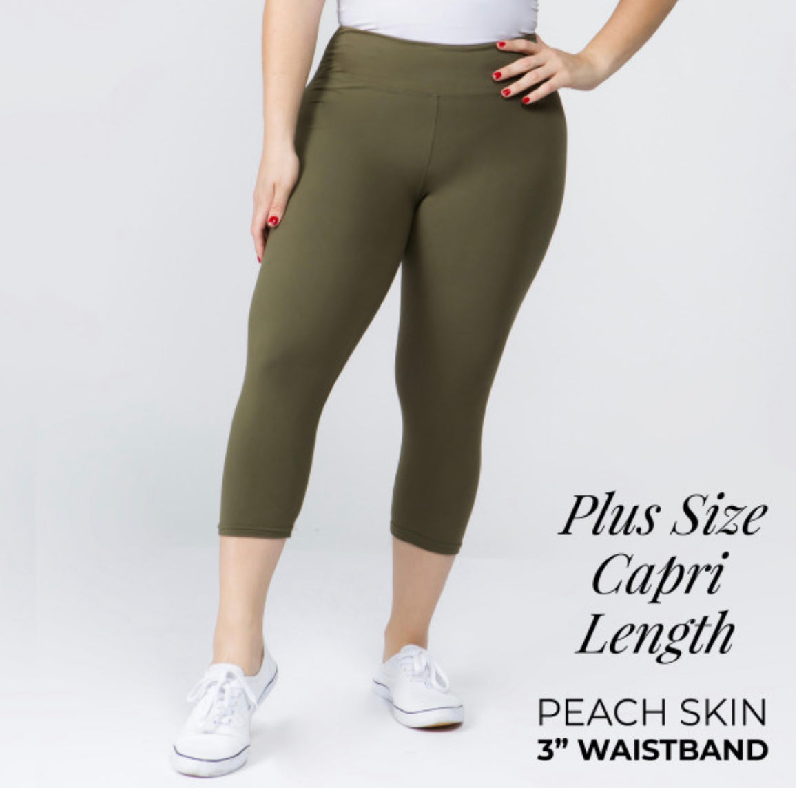 YOGA BAND SOLID COLOR PEACH SKIN Capri LEGGINGS