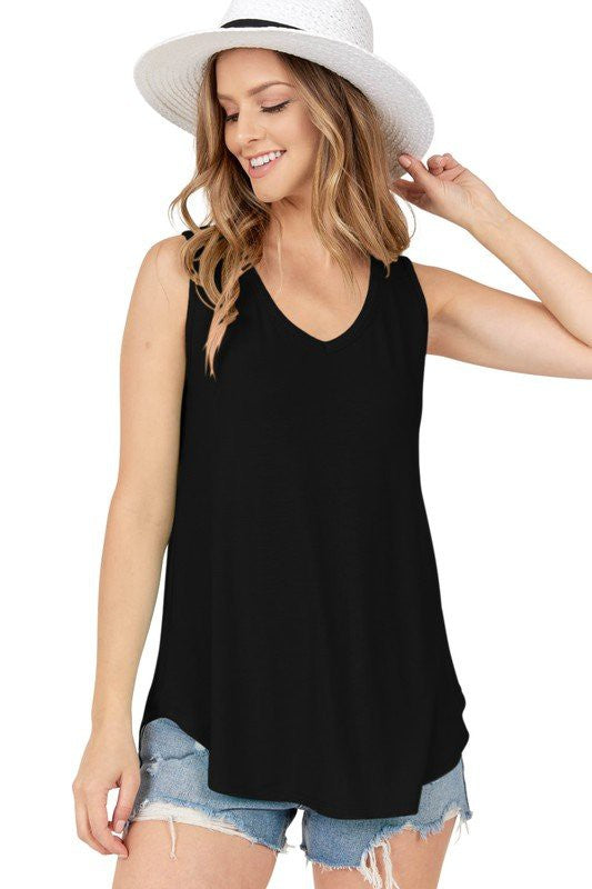 Basic Casual V neck Tank Top