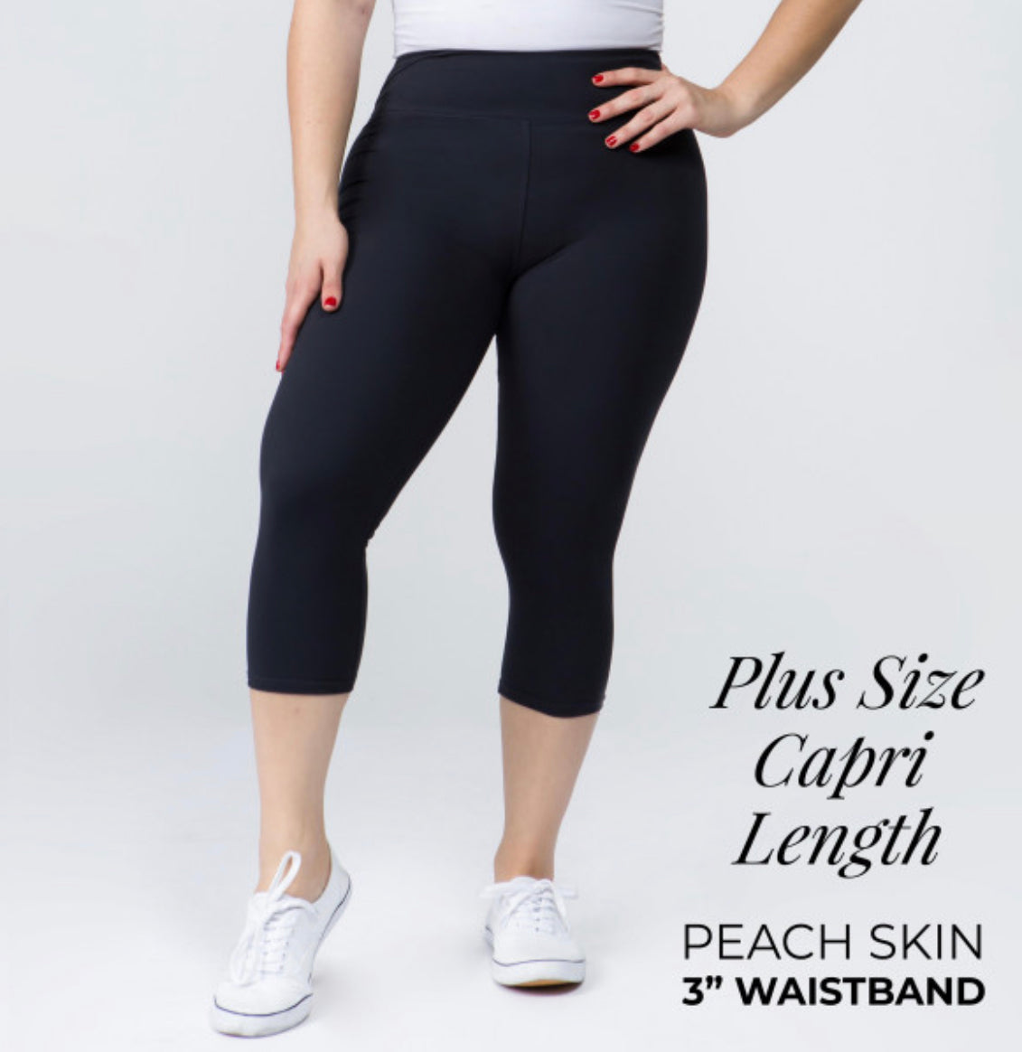 YOGA BAND SOLID COLOR PEACH SKIN Capri LEGGINGS