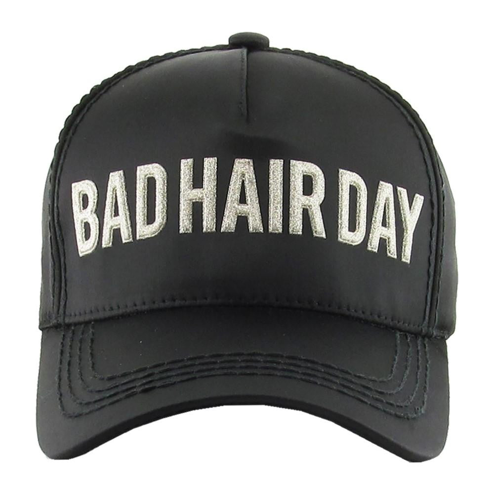 Bad hair day embroidered, vintage style ball cap with washed-look details