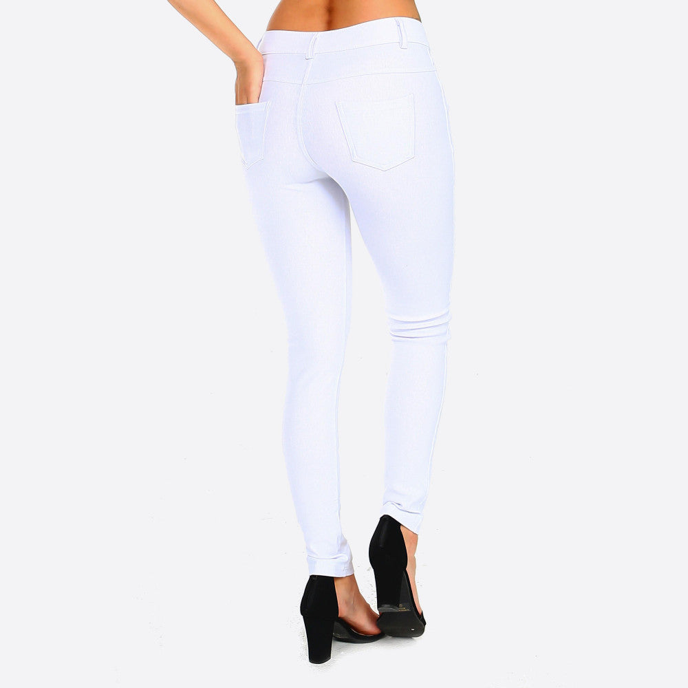 Cotton-Blend 5-Pocket Skinny Jeggings