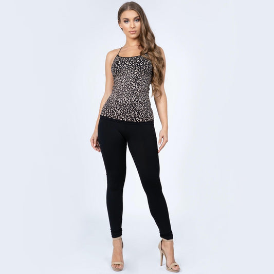 Women's seamless leopard print camisole