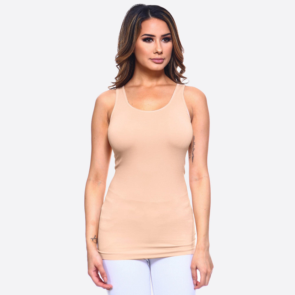 Women's solid color seamless tank top