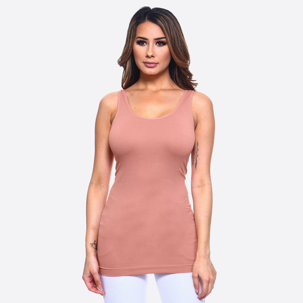 Women's solid color seamless tank top