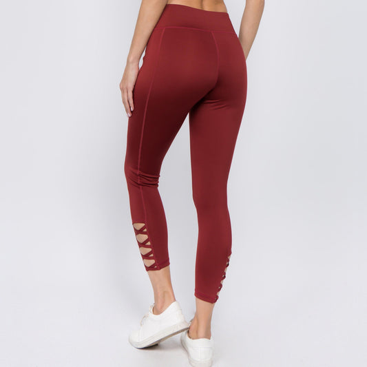 Active Leggings with Criss Cross Ankle Detail