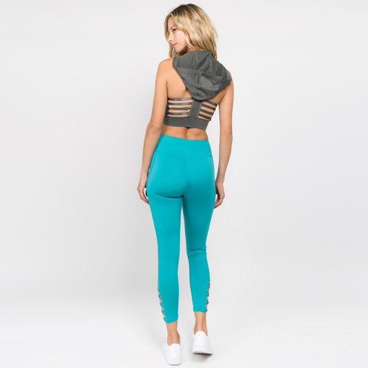 Active Leggings with Criss Cross Ankle Detail