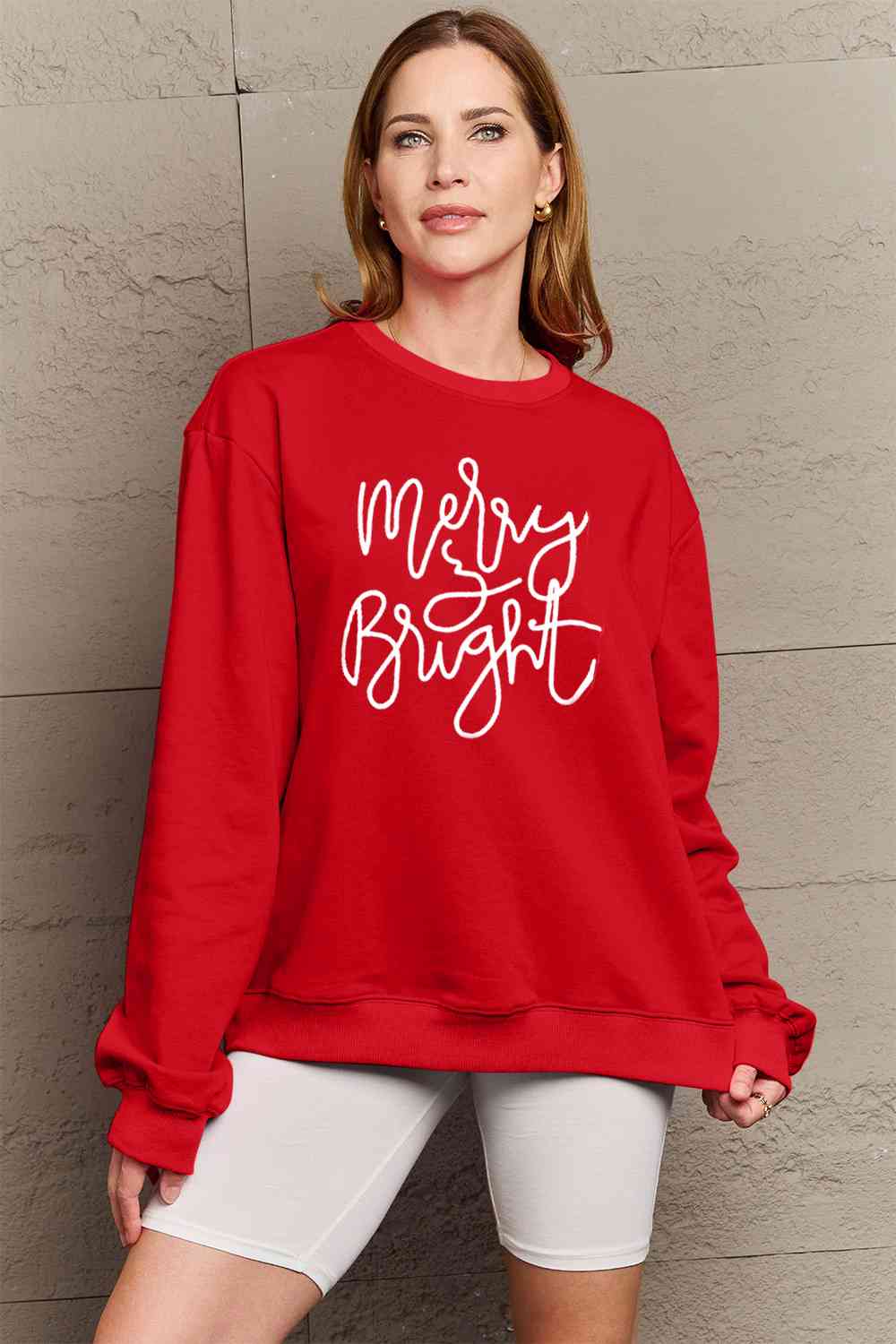 MERRY AND BRIGHT Graphic Sweatshirt