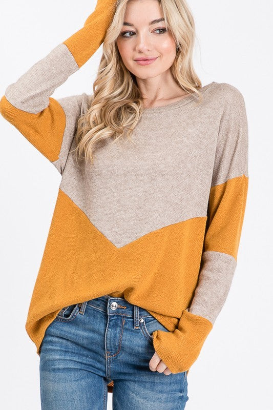 TWO TONE COLOR BLOCK TOP