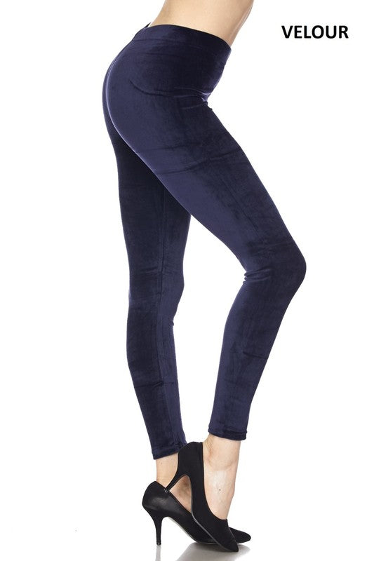 Super soft velvet bottoms feature a high elastic waistband