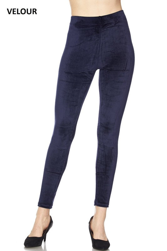 Super soft velvet bottoms feature a high elastic waistband