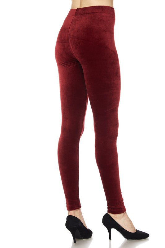 Super soft velvet bottoms feature a high elastic waistband