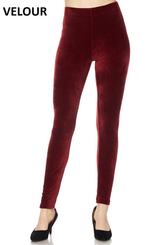 Super soft velvet bottoms feature a high elastic waistband