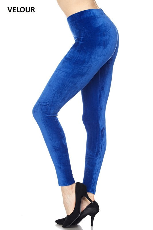 Super soft velvet bottoms feature a high elastic waistband