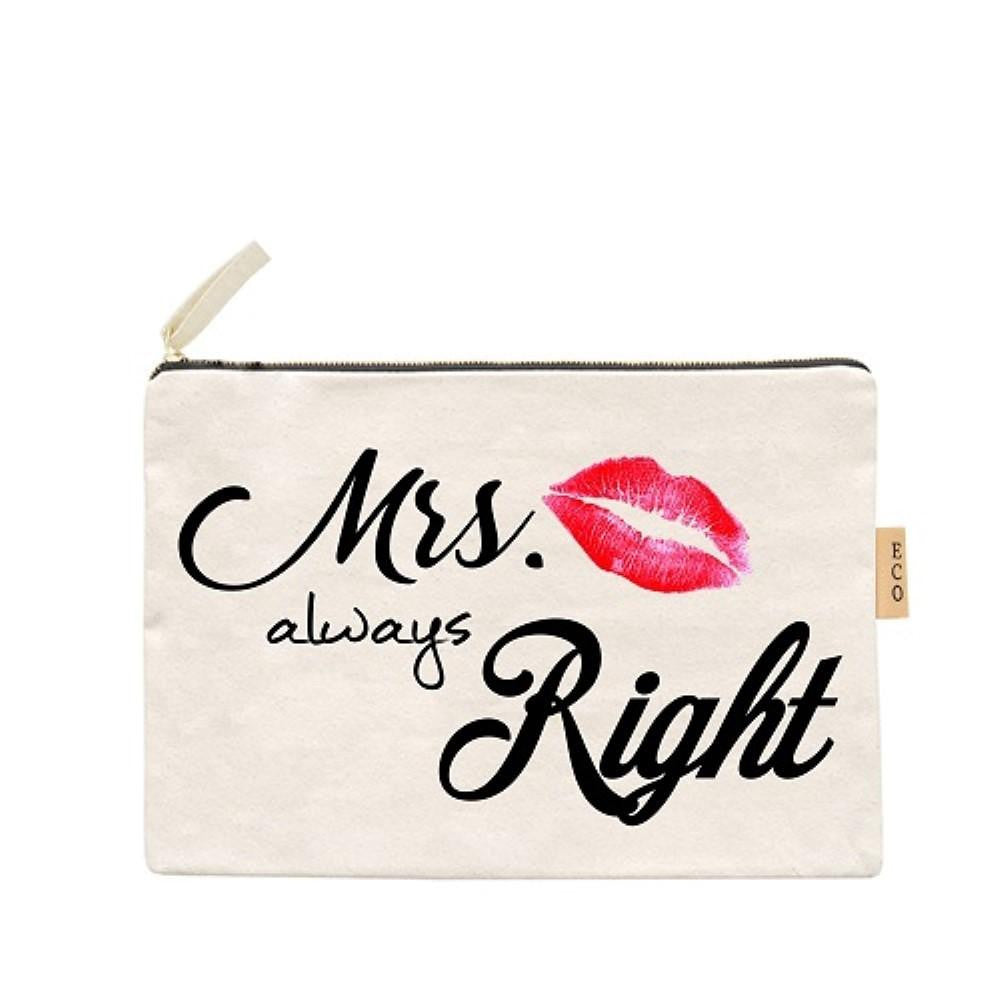 Mrs. Always Right canvas travel pouch